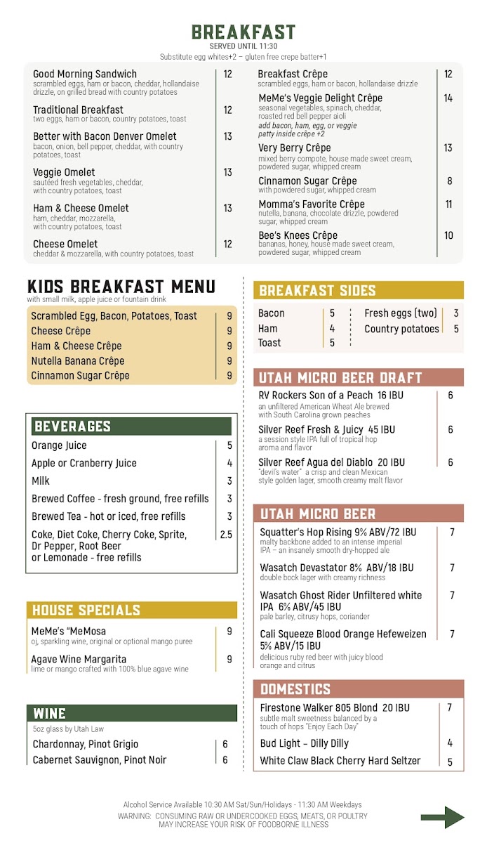 MeMe's Café Menu - Image 2