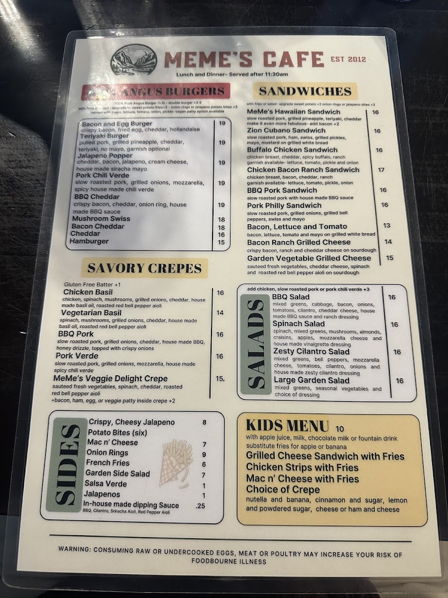 MeMe's Café Menu - Image 4